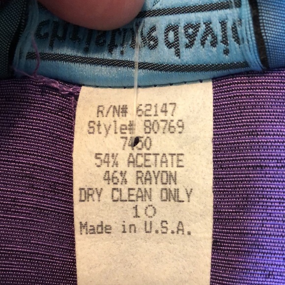 Vintage 90s CHRISTINE DAVID Size 10 Peplum 2-Button Blazer Top Vivid Purple NEW - Picture 12 of 16